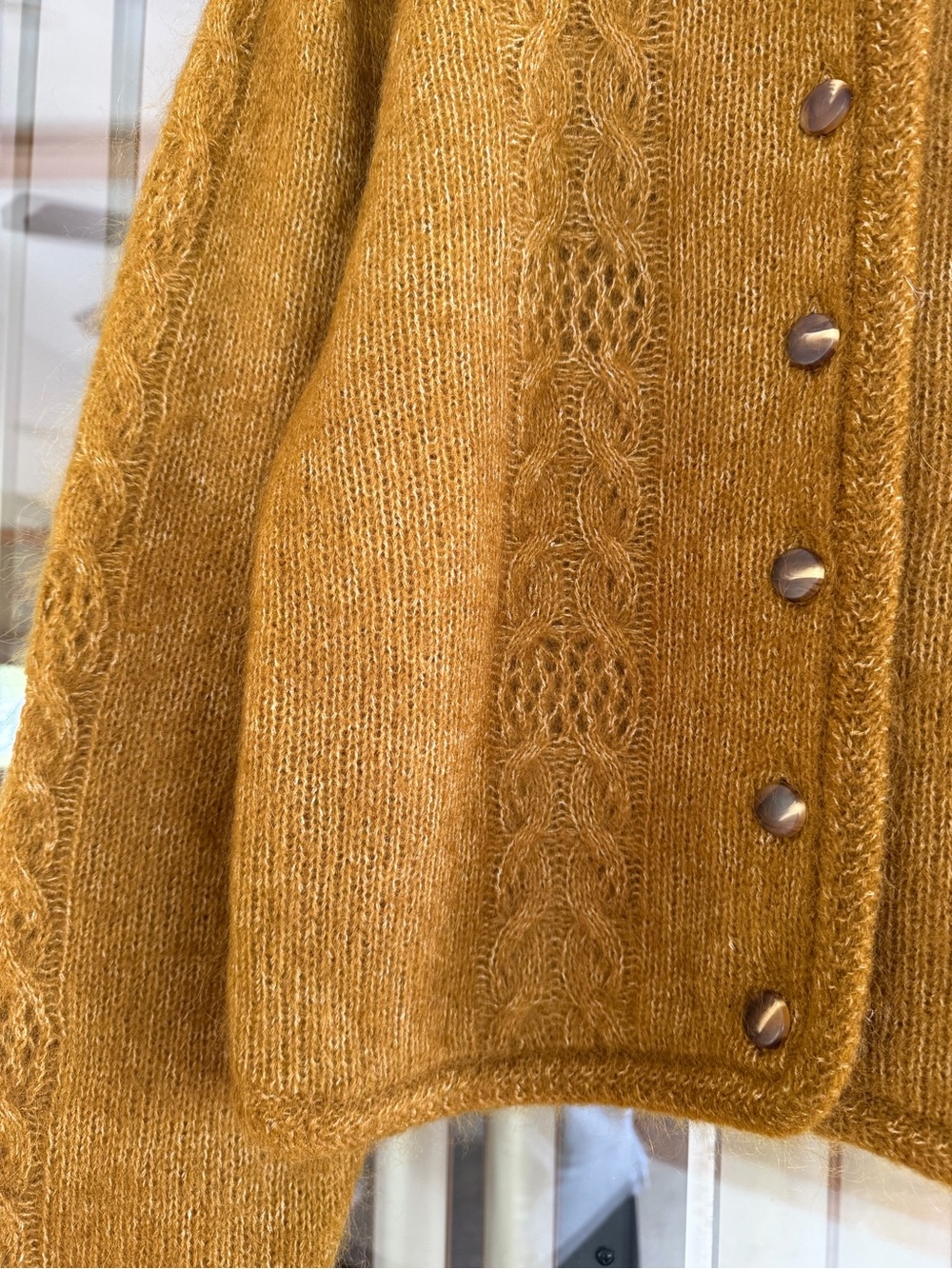 NWOT Sézane Evi Mohair Cardigan, Olive Green - Picture 4 of 8